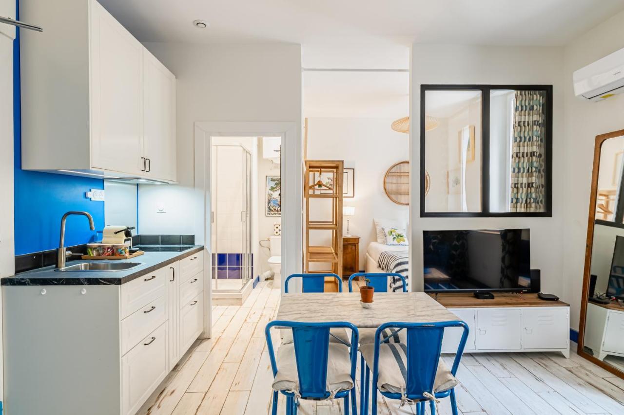 Studio Bleu 29M2, 120M Vieux-Port , Clim ,Wifi, Acces Autonome Avec Code Marsilia Exterior foto